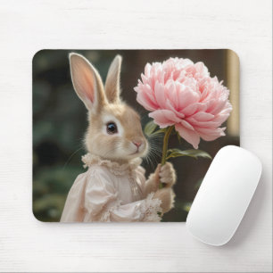 Mousepad Bunny segurando um pedreiro rosa