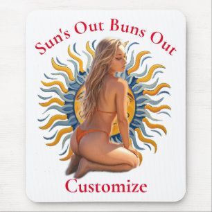 Mousepad Buns Out Bikini Beach Girl Thunder_Cove