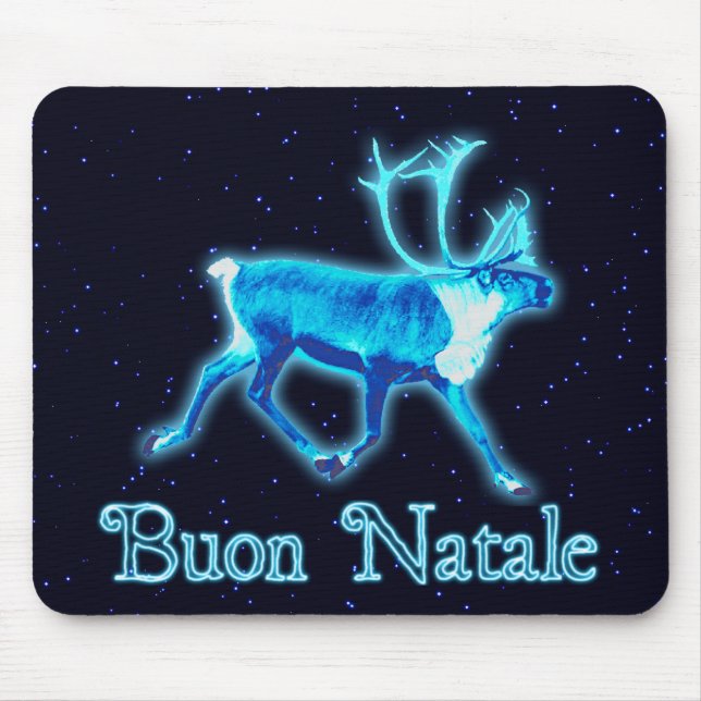 Mousepad Buon Natale - Blue Cariou (Reindeer) (Frente)