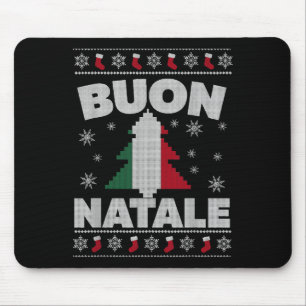 Mousepad Buon Natale Felry Árvore de Natal Italiano Ugly Xm