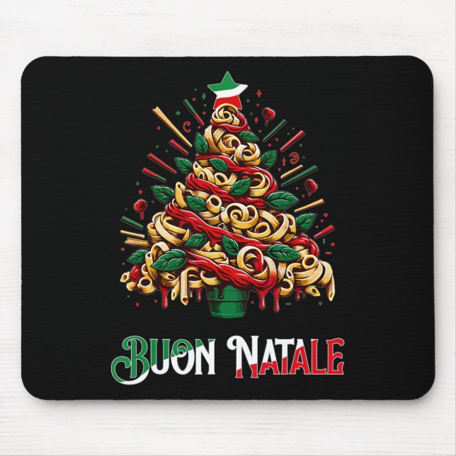 Mousepad Buon natale italian macarrão natale no Natal (Frente)