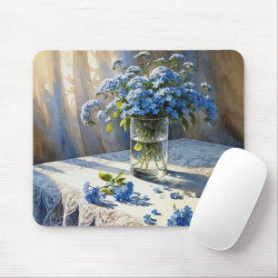 Mousepad Buquê Azul Esqueça-Me-Não Floral