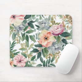 Mousepad Buquê Botânico Aquarela Folhas de Eucalipto