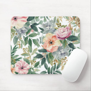 Mousepad Buquê Botânico Aquarela Folhas de Eucalipto