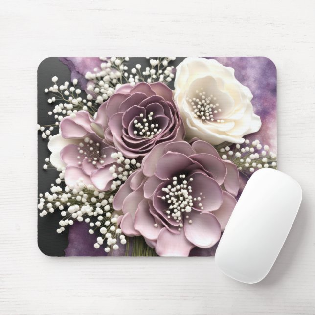 Mousepad Buquê da Flor Mauve com Respiração do Bebê (Com mouse)