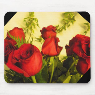 Mousepad Buquê da proteção do mouse do Rosa vermelha
