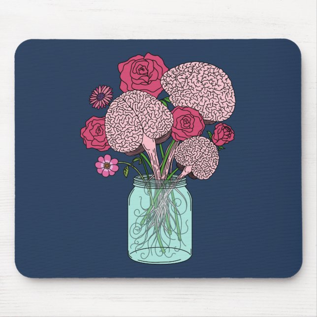 Mousepad Buquê de Flor de Cérebro (Frente)