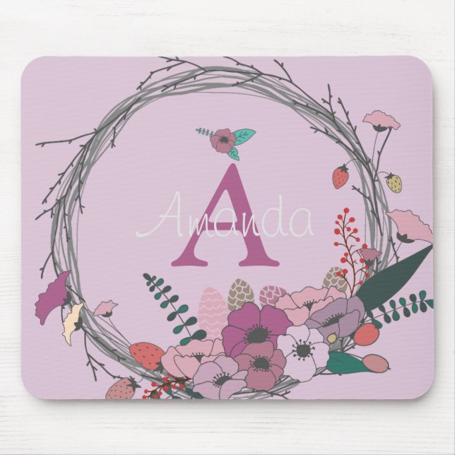 Mousepad Buquê de Flor Rosa (Frente)