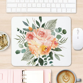 Mousepad Buquê de Flor Rosa Rosa Pêssego com Cobra Aquática