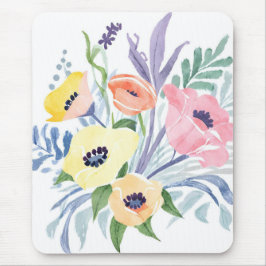 Mousepad Buquê de Flores da Primavera | Aquarela Floral Bon