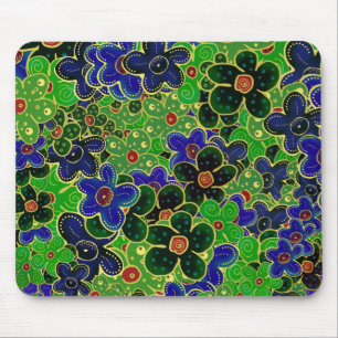 Mousepad buquê de flores de jardim verde