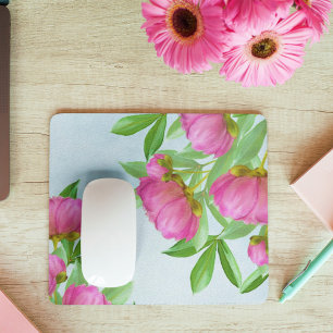 Mousepad Buquê de Jardim Simples, Cor Flórida Chic Pink