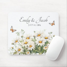 Mousepad Buquê De Margarida De Aquarela Para Casal