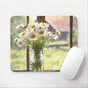 Mousepad Buquê de margarida do país na janela