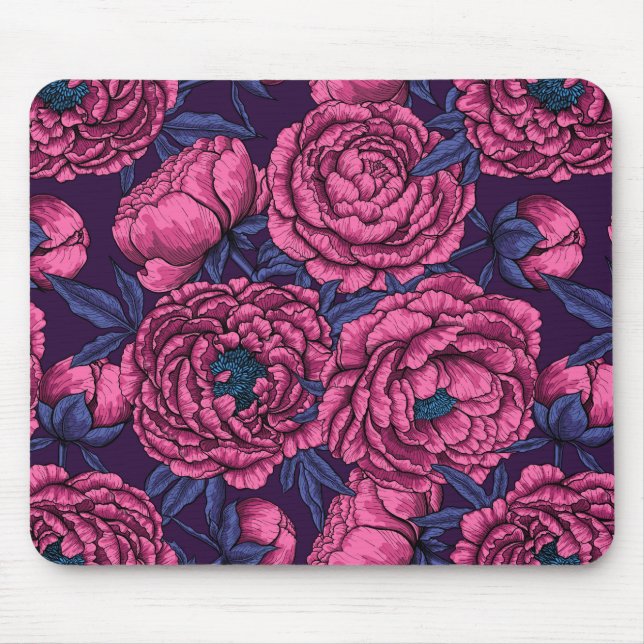 Mousepad Buquê de pedônia rosa (Frente)
