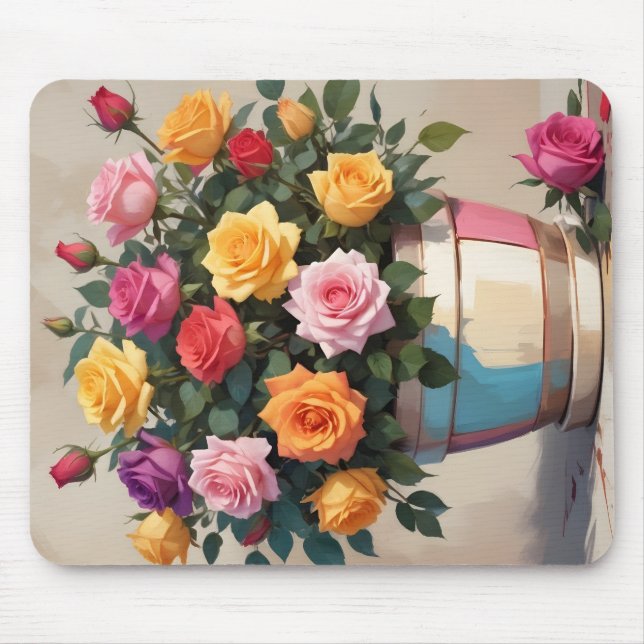 Mousepad Buquê de rosas coloridas (Frente)
