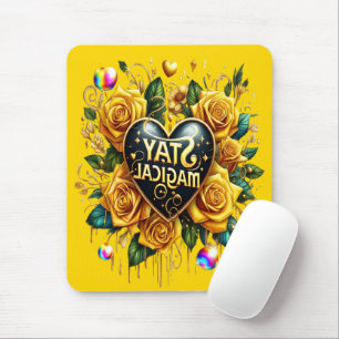 Mousepad Buquê Encantador De Rosas Ouros E Coração