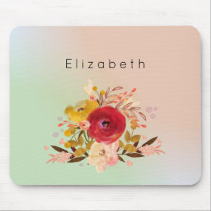 Mousepad Buquê floral bonito da aguarela personalizado