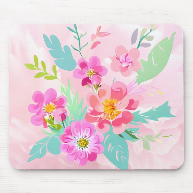 Mousepad Buquê Floral Colorida (Frente)