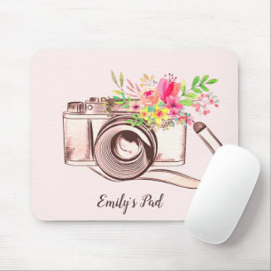 Mousepad Buquê Floral com proteção do mouse da câmera