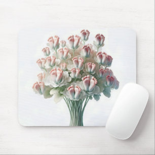 Mousepad Buquê Floral de Pezinhos de Bebê Rosa