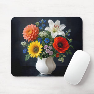 Mousepad Buquê Floral de Verão em um Vaso