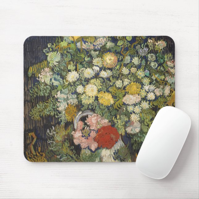Mousepad Buquê Floral Impressionista Vintage Van Gogh (Com mouse)