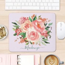 Mousepad Buquê Floral Primavera cor-de-rosa