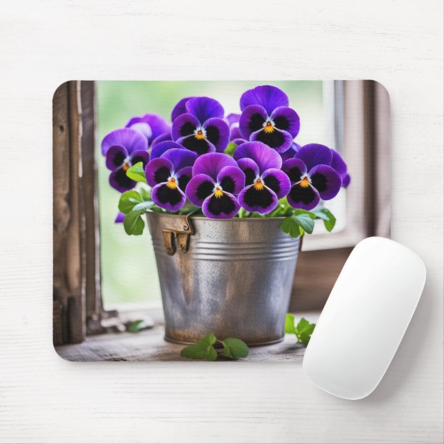 Mousepad Buquê Pansy Roxo (Com mouse)