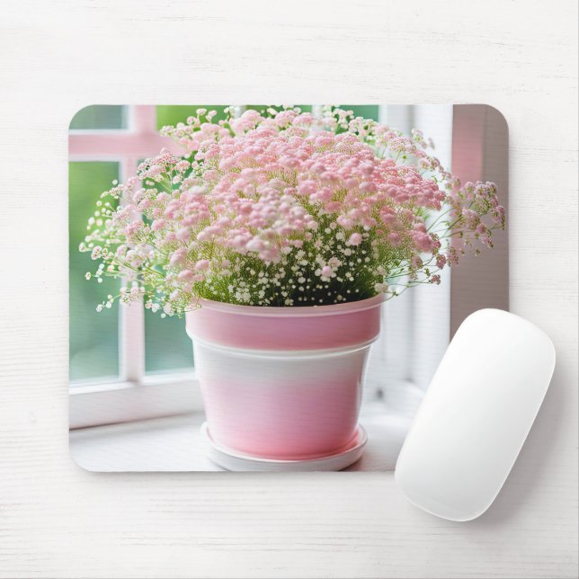 Mousepad Buquê Respiratório do Bebê Rosa (Com mouse)