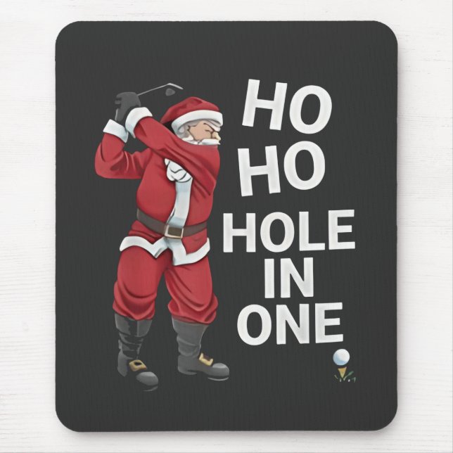Mousepad Buraco de Um Natal de Golfe Divertido Ho Ho  (Frente)