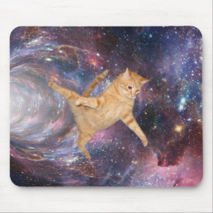 Mousepad Buraco Negro Gato Galáxia Buraco de Minhoca Nebulo