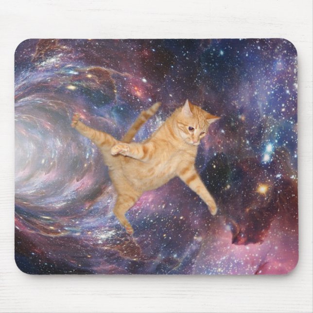 Mousepad Buraco Negro Gato Galáxia Buraco de Minhoca Nebulo (Frente)