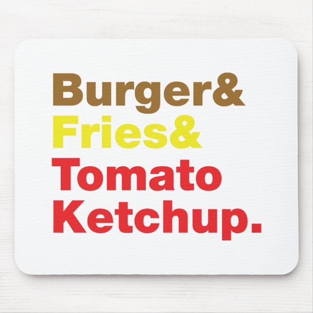 Mousepad Burger & Fries & Tomato Ketchup. (Frente)