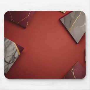 Mousepad Burgundy Marble com Dourado
