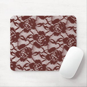 Mousepad Burgundy Red Lace Floral