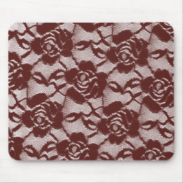 Mousepad Burgundy Red Lace Floral