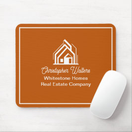 Mousepad Burnt Orange Real Estate Company Custom Realtor