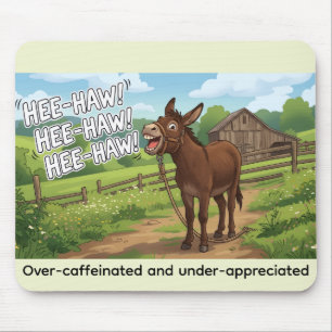 Mousepad Burro do Campo Alto Bramindo no Tapete de Mesa do