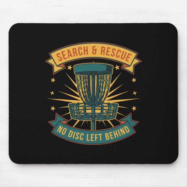 Mousepad Busca e Resgate de Disc Golf Sem Disco Deixado Par (Frente)
