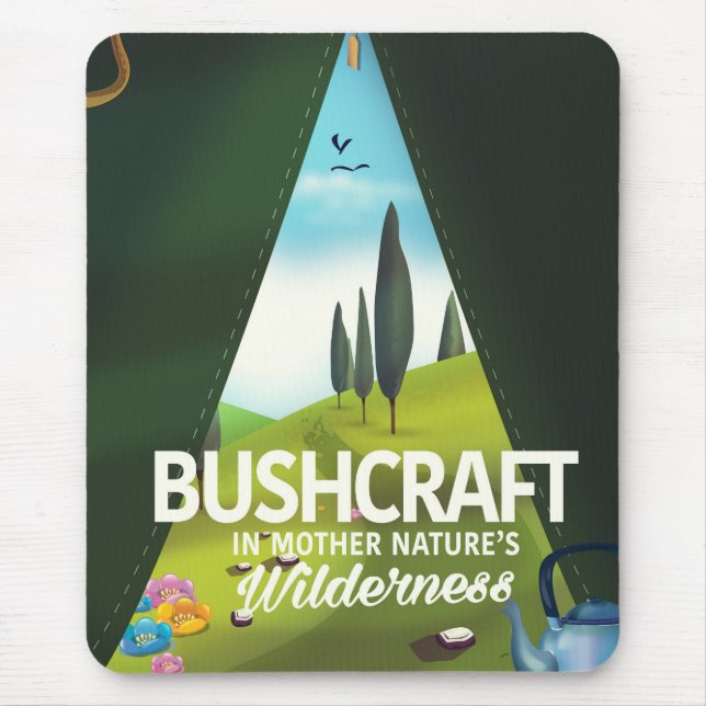 Mousepad Bushcraft 'Visite a natureza Mãe' vida selvagem (Frente)