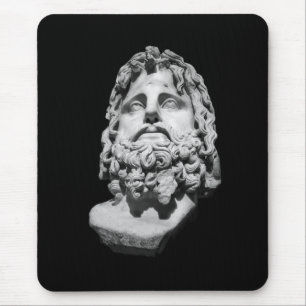 Mousepad Busto de mármore greco-romano clássico preto e bra
