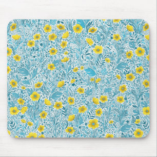 Mousepad Buttercups, amarelo, azul e branco