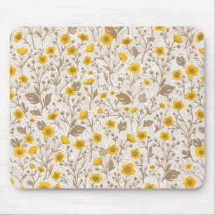 Mousepad Buttercups, amarelo e marrom