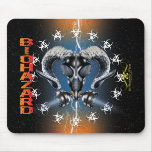MOUSEPAD BW! ADVERTÊNCIA BIOHAZARD! CAVEIRA