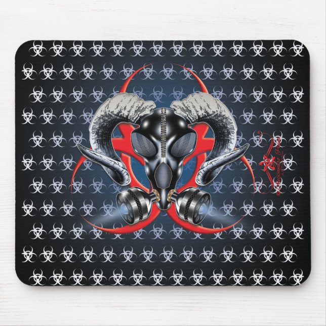 MOUSEPAD BW! ADVERTÊNCIA BIOHAZARD! CAVEIRA (Frente)