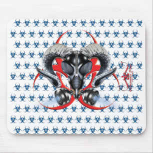 MOUSEPAD BW! ADVERTÊNCIA BIOHAZARD! CAVEIRA