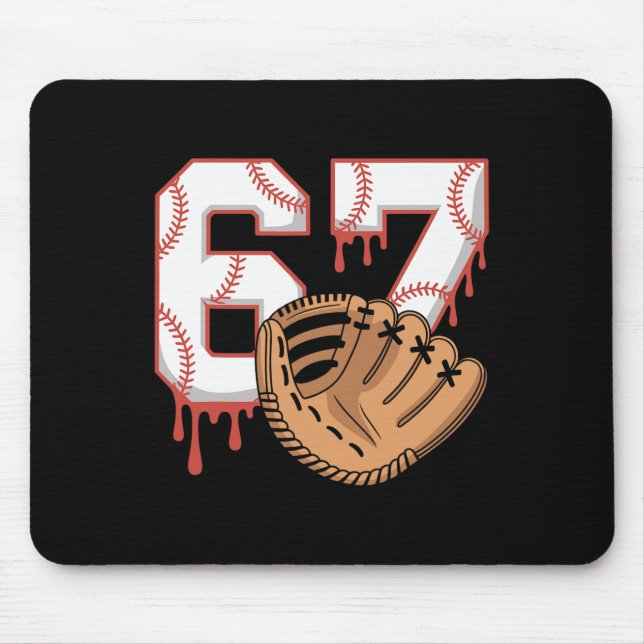 Mousepad Bysebyll 67 Seis Sete Alfa Gíria 6 7 Meme Crianças (Frente)