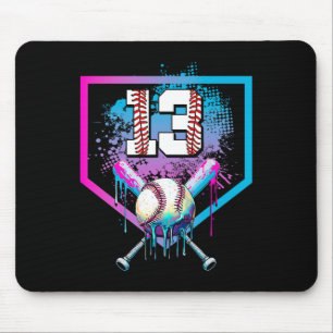Mousepad Bysebyll Drip Aniversário de 13 anos Home Plate Bo