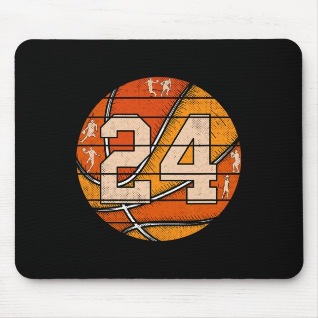 Mousepad Bysketbyll Número 24 Jersey Love Bysketbyll Playe (Frente)
